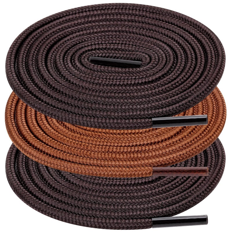 UpUGo 3 Pair Boot Shoe Laces, Round Shoelaces for Athletic Running Hiking Sneakers Shoes Boot - Image 1